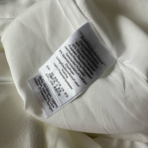 Y2K Inspired DKNY women's solid wide-leg crepe cargo-pocket pants ivory Size 10 - Picture 6 of 9